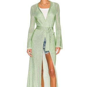 BRAND NEW TULAROSA- Wendy Robe in Light Green - XS
